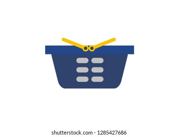 shopping basket with two handle simple flat icon