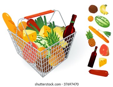 Shopping basket. Vector.