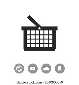 Shopping basket vector black simple icon