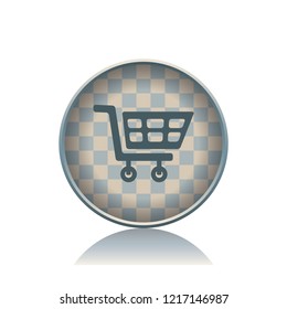 Shopping basket vector button, web design element