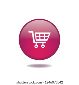 Shopping basket vector button, web design element