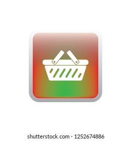 Shopping basket vector button, web design element