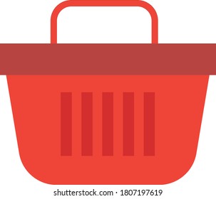 shopping basket vector glyph color icon. shopping wicker. illustration