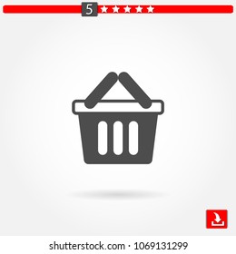 shopping basket vector icon