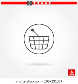 shopping basket vector icon