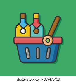 shopping basket vector icon