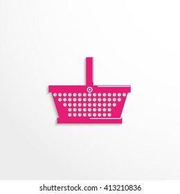 Shopping basket. Vector icon.