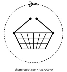 shopping basket vector icon