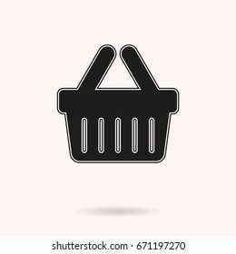 Shopping basket vector icon. 