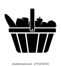 Cesta de la compra Vector Icon negro