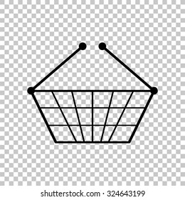 shopping basket vector icon - black illustration
