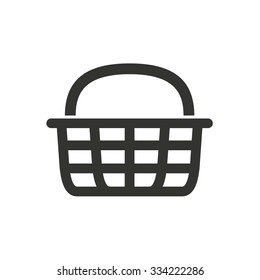 Shopping basket  - vector icon in black on a white background.