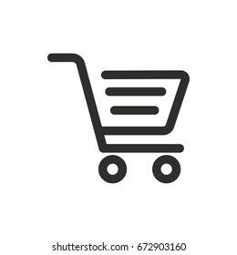 Shopping basket vector icon. Black illustration isolated on white background for graphic and web design.