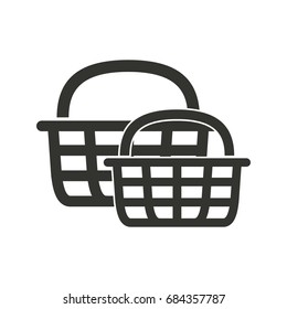 Shopping basket vector icon. Black illustration isolated on white background for graphic and web design.