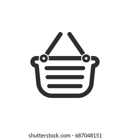 Shopping basket vector icon. Black illustration isolated on white background for graphic and web design.