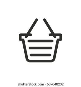 Shopping basket vector icon. Black illustration isolated on white background for graphic and web design.