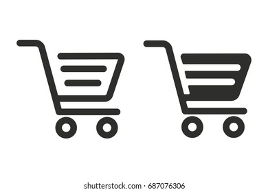 Shopping basket vector icon. Black illustration isolated on white background for graphic and web design.