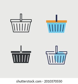shopping basket vector icon carrying basket