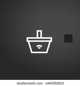 Shopping Basket vector icon. Shopping Basket concept stroke symbol design. Thin graphic elements vector illustration, outline pattern for your web site design, logo, UI. EPS 10.