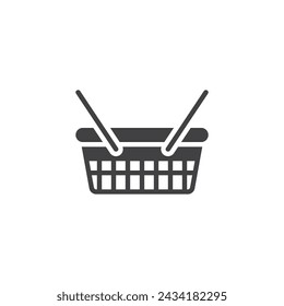 Icono del vector de la cesta de la compra. signo plano lleno para el concepto móvil y diseño web. Icono de glifo de cesta de compras. Símbolo, ilustración del logotipo. Gráficos vectoriales