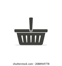 Shopping basket vector icon, flat isolated black sign.