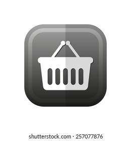 shopping basket - vector icon, flat design