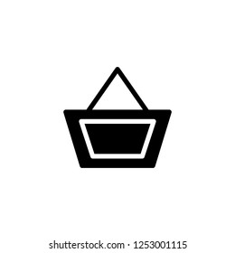 Shopping basket, vector icon in glyph style