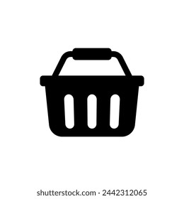 Shopping basket vector icon illustration.