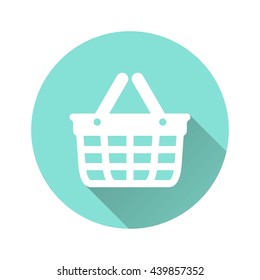 Shopping basket vector icon. Illustration isolated for graphic and web design.
