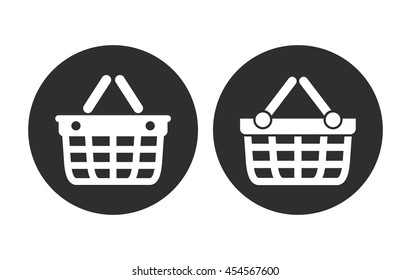 Shopping basket vector icon. Illustration isolated for graphic and web design.