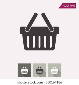 Shopping basket vector icon. Illustration isolated for graphic and web design.