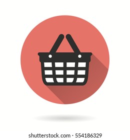 Shopping basket vector icon. Illustration isolated for graphic and web design.