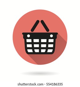 Shopping basket vector icon. Illustration isolated for graphic and web design.