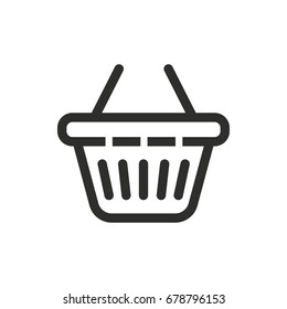 Shopping basket vector icon. Illustration isolated for graphic and web design.