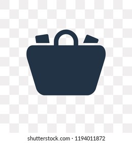 Shopping basket vector icon isolated on transparent background, Shopping basket transparency concept can be used web and mobile