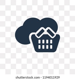 Shopping basket vector icon isolated on transparent background, Shopping basket transparency concept can be used web and mobile
