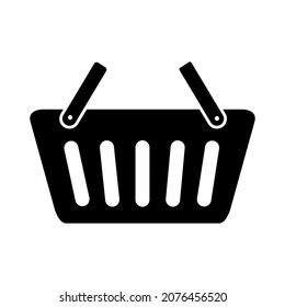Icono vectorial de la cesta de compras aislado en el fondo blanco tienda online diseño plano