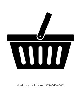 Shopping basket vector icon isolated on white background online shop flat design