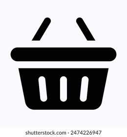 Icono de Vector de la cesta de la compra, icono aislado del Vector de la silueta.