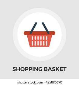 Shopping basket vector icon isolated on the white background.