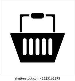 shopping basket vector icon line template