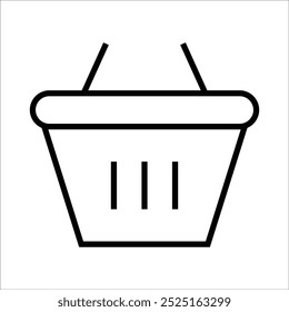 shopping basket vector icon line template