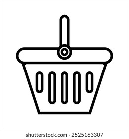 shopping basket vector icon line template