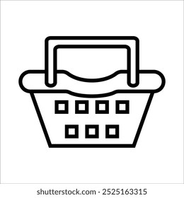 modelo de linha de ícone de vetor da cesta de compras