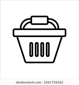 shopping basket vector icon line template