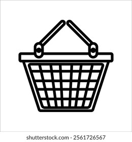 shopping basket vector icon line template