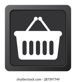 shopping basket - vector icon, on a grey button
