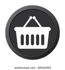 shopping basket - vector icon, on a grey button