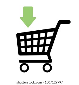 Shopping basket vector icon.  Online basket.