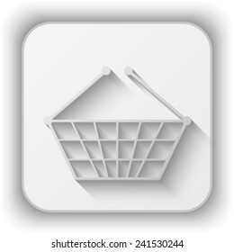 shopping basket vector icon - paper button 